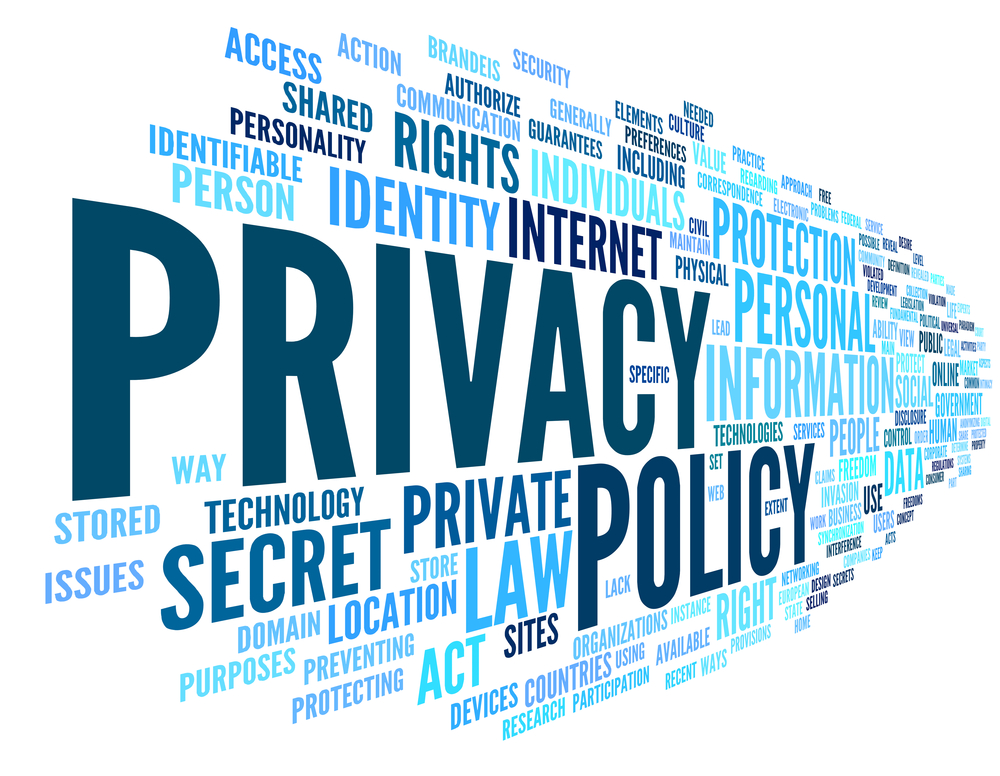 Privacy policy in a word cloud