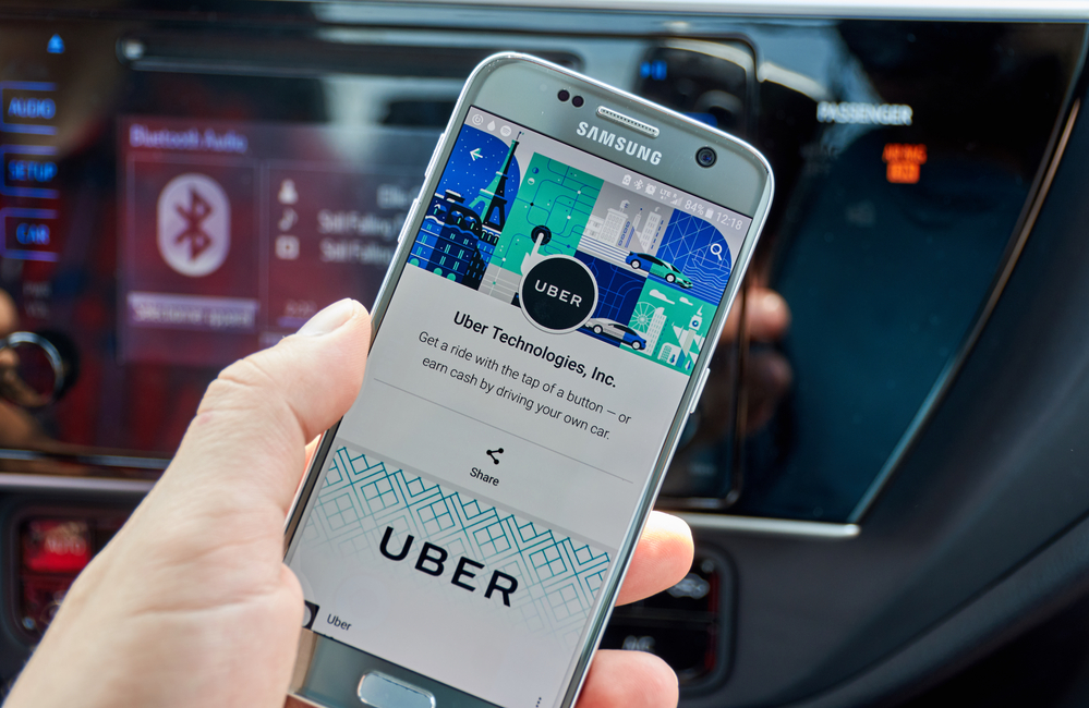 Uber app on Samsung phone